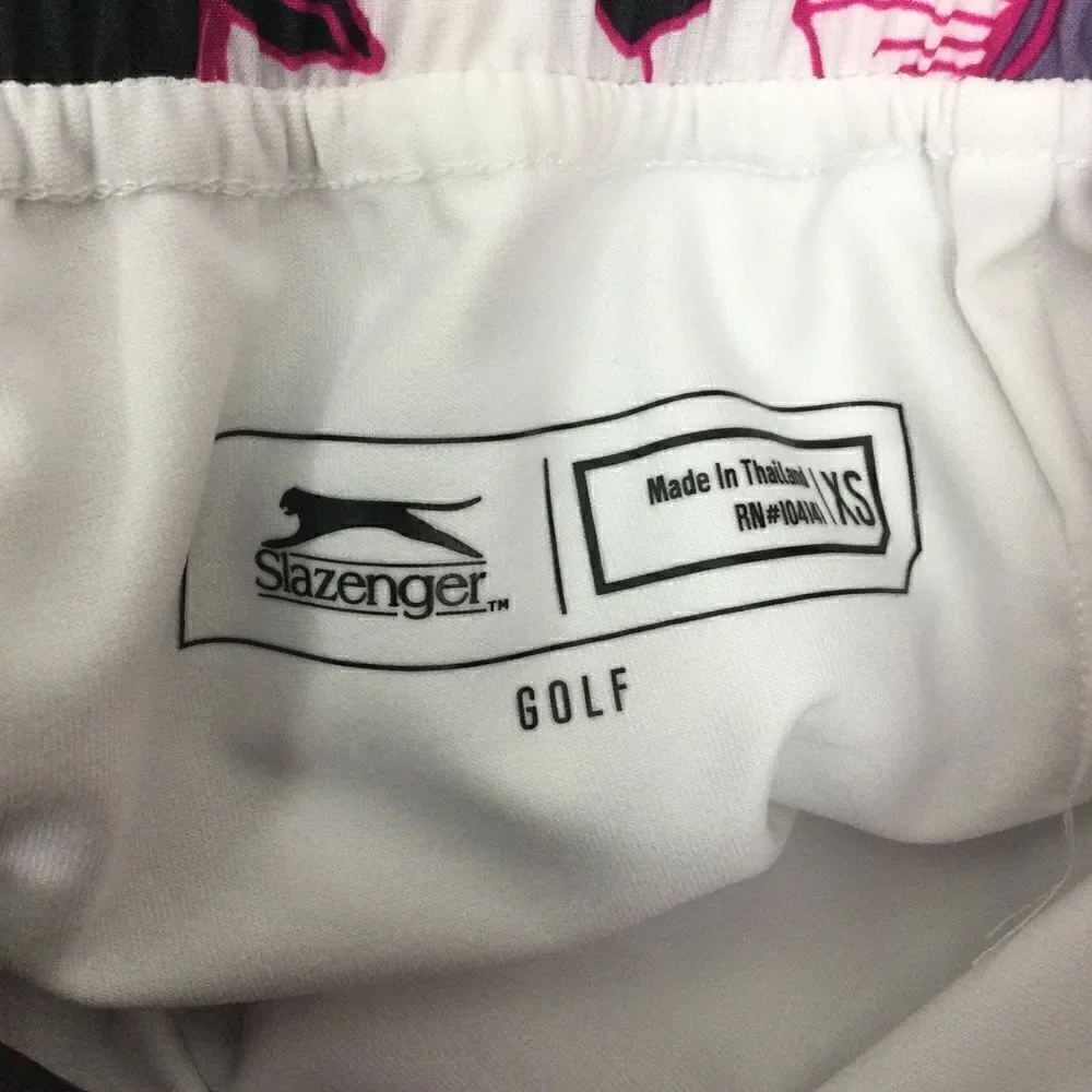 Slazenger Golf Tennis Floral Skort White w/Black, Purple, Pink Flowers, Size XS‎